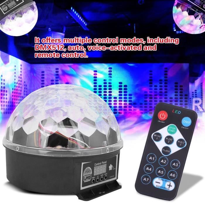 Litake Boule Disco UV LED 6W - 7 Modes + Son Activé, Télécommande, Lampe Scène Portable Pour Fêtes, Noël, Bars, Clubs