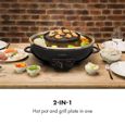Klarstein Szechuan 2-en-1 - Fondue chinoise 5 litres et grill de table 22 cm,  1350W - 600 W, revêtement antiadhésif - Noir-1