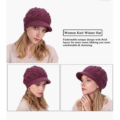 Bonnet Femme Hiver - Béret Polaire à Visière, Doublure Douce, Chaud Et élégant, Pour Sport Et Plein Air