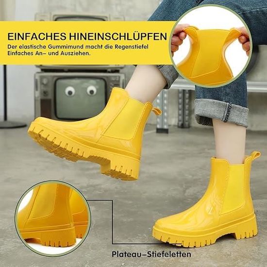 Bottes jaunes appling caoutchouc