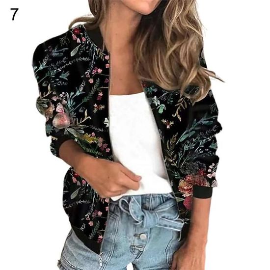 Bomber motif top femme
