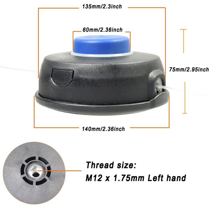 Tête De Coupe T45 Universelle Pour Débroussailleuse Husqvarna – Filetage M12 X 1.75 Mm – Remplacement Robuste Type Tap Advance