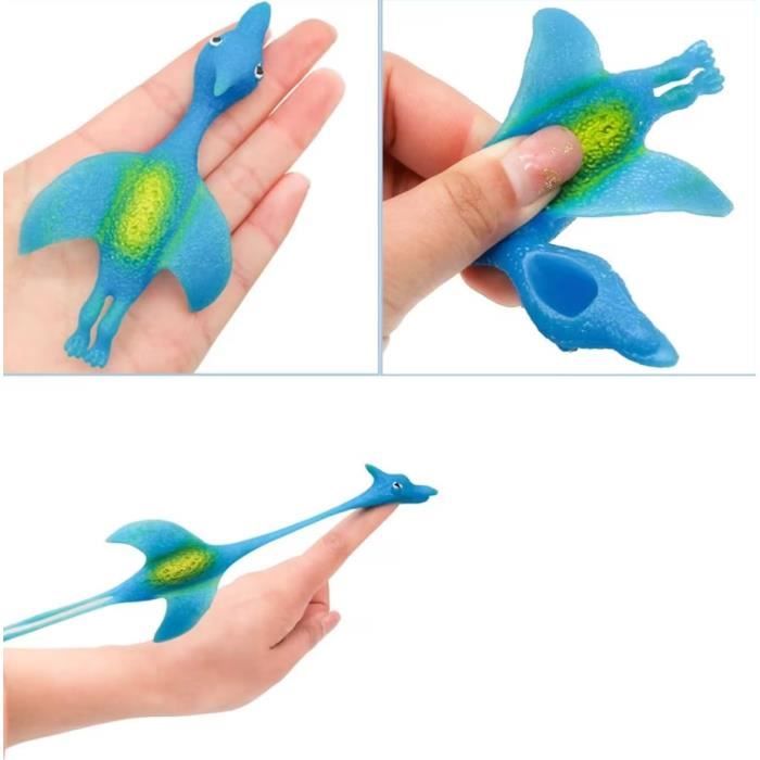 1-20X SLINGSHOT DINOSAUR Finger Toys Catapult Toy Elastic Flying