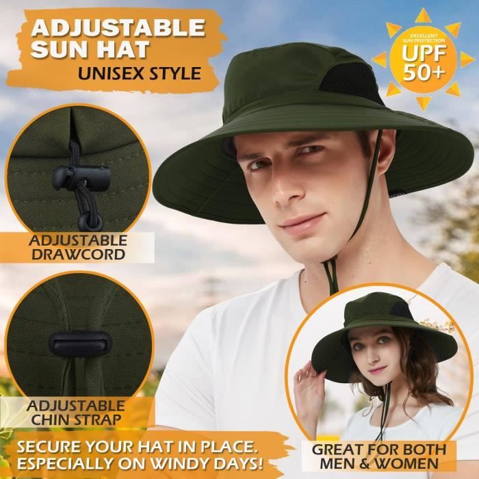 SEMINISMAR Chapeau Anti UV,Chapeau Soleil Homme,Chapeau Avec Protection