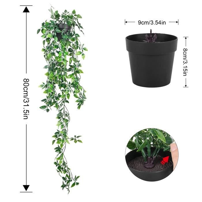 PLANTE ARTIFICIELLE LIERRE BICOLORE EN POT STYLE TRONC D' ARBRE Haut 76 CM