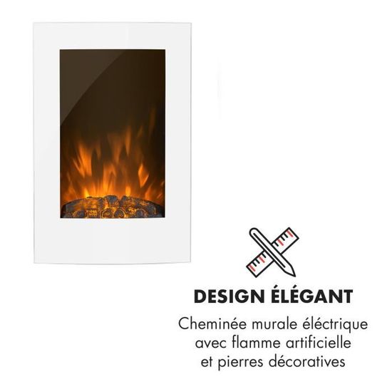 Cheminée électrique d'angle Candela RICHEN - Effet de flammes 3D -  Chauffage 2000W - Blanc - Cdiscount Bricolage