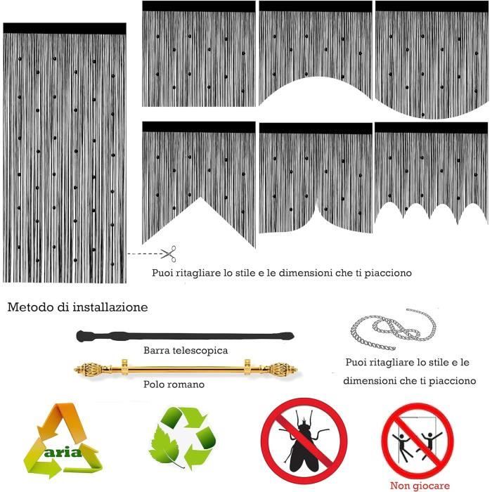 Rideau De Porte En Perles Rideau Anti Mouches Pour Porte Exterieur Moustiquaire Rideaux Rideau