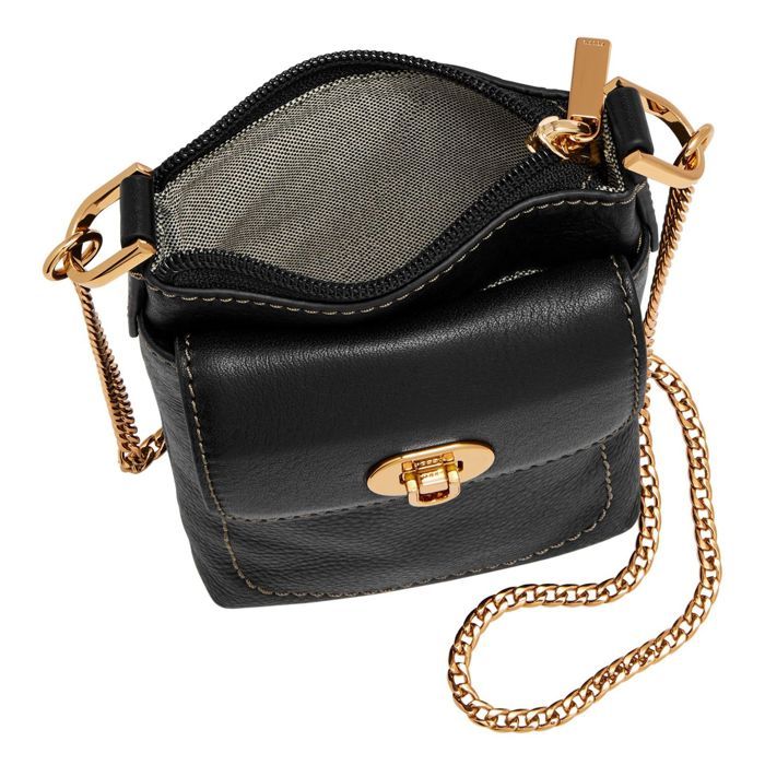 FOSSIL Sac téléphone portable noir en cuir pour femme - Harper Phone ...