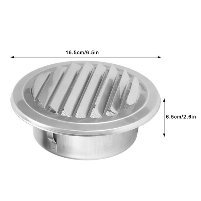 HURRISE Couvercle de ventilation plat Grille Plate de Tuyau de Ventilation  Hotte d'Évent de Conduit en Acier Inoxydable 304 125mm