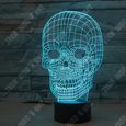 TD® Lampe Bulbing Tête de Mort 3D Lampe Veilleuse Décorative en forme de tête de crâne.-3