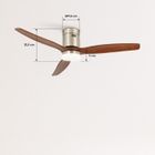 Ventilateur Plafond Avec Lumière LED - Moteur DC Silencieux, 6 Vitesses, Télécommande - 132cm