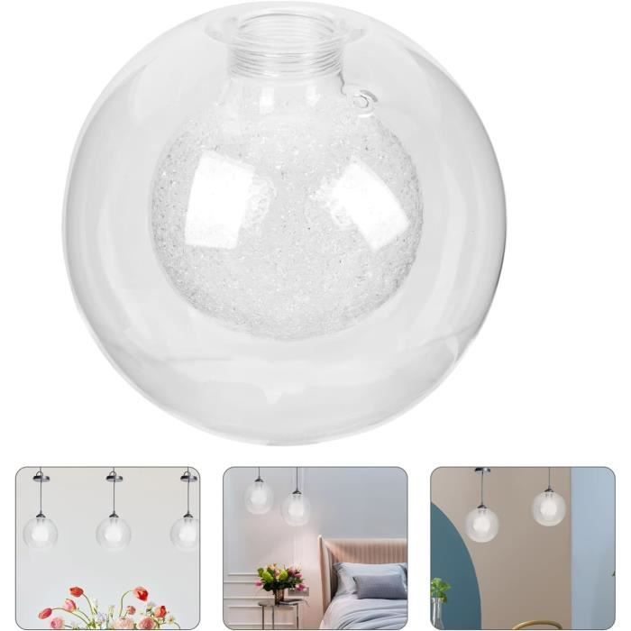 Abat-jour Globe Verre Transparent 15cm Diamètre - Rechange Pour Lustres Appliques Suspensions