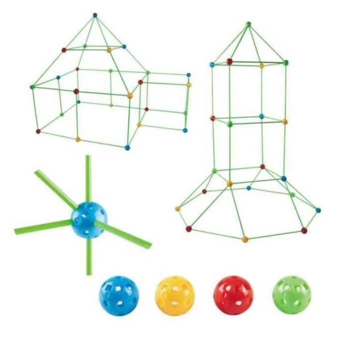 120PCS Tente pour enfants , kit de construction de cabane pour