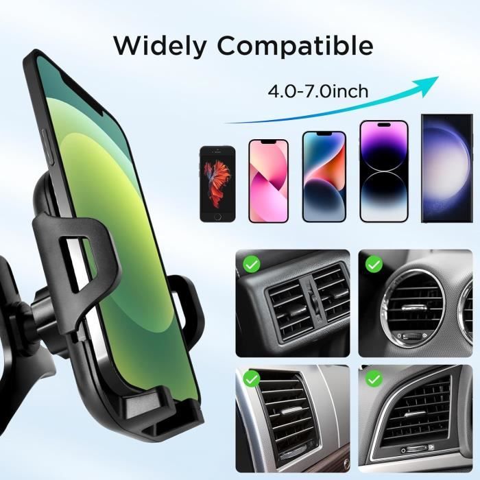Support Téléphone Grille Aération 360° Pour Citroën Jumpy III M 2016 Et + - Fixation Sans Griffe, Rotatif