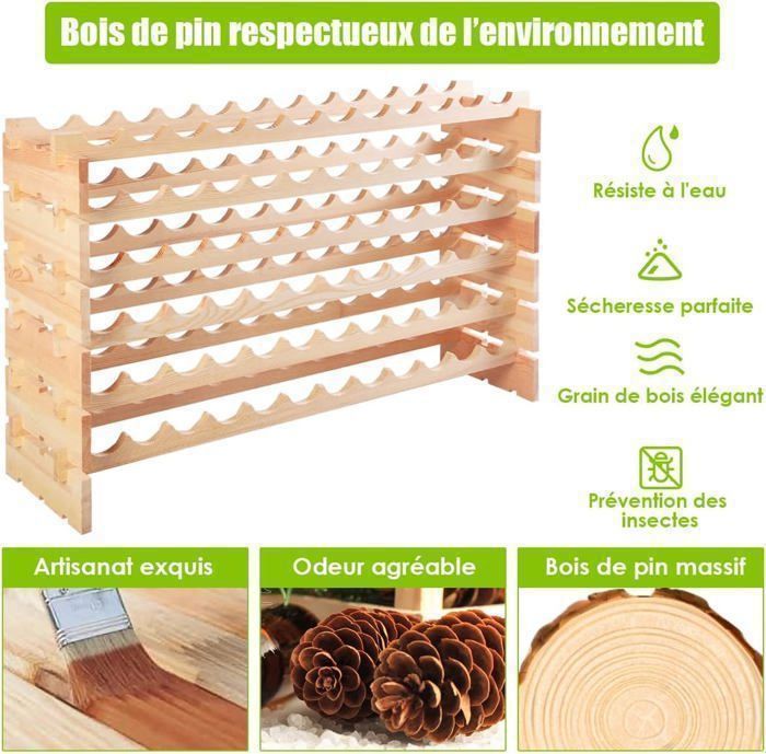 Smartxchoices Étagère à Vin Modulaire Pour 96 Bouteilles, étagère