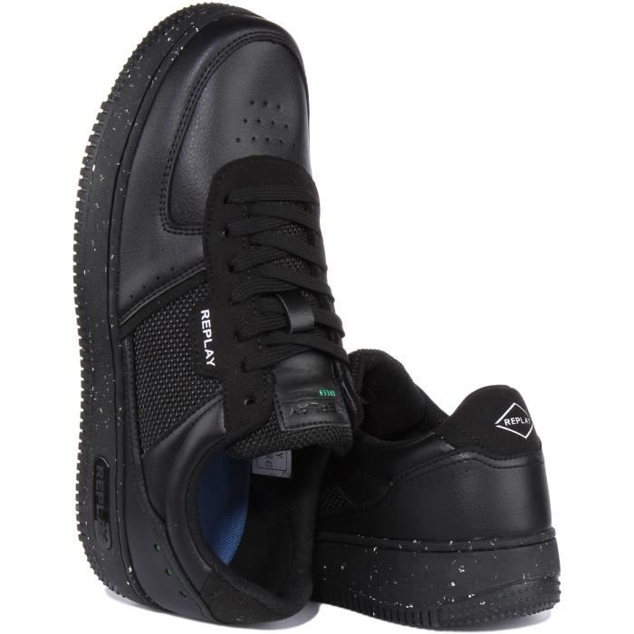 Baskets Montantes Unisexe REPLAY – Gris Et Noir – Taille UK 4 / EU 37 – Neuves Avec Boîte