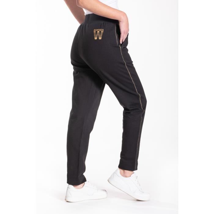 Pantalon de détente en molleton gratté - Marque - Coupe slim - Femme - Noir  Noir - Cdiscount Prêt-à-Porter