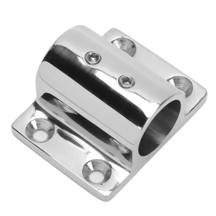 Psytfei Bateau Stanchion Base Marine, 90 Degrés Rectangulaire Polissage Hnadrail Montage Pour Bateau Yacht, Matériel Accessoire De Repose-Bras En Acier Inoxydable(22mm