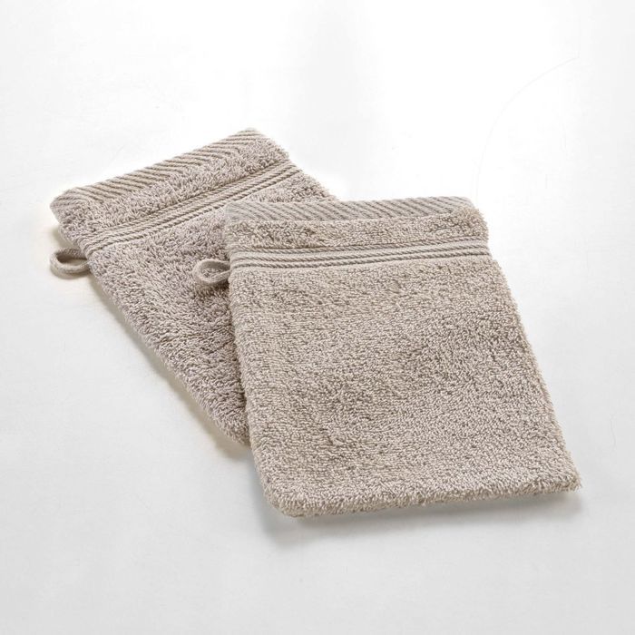Lot De 10 Gants De Toilette 100% Coton Argenté 15x21cm - Doux Et Absorbants