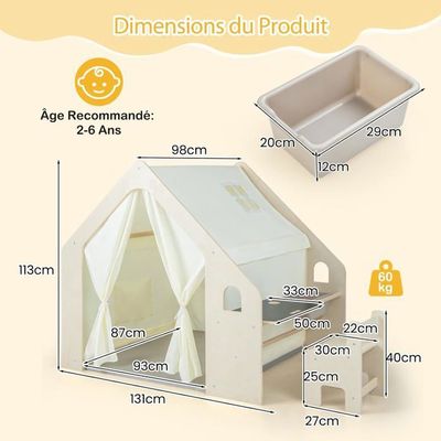 vidaXL Tente de Jeu pour Enfants Tente de Jouets pour Tout-petits Maison de Tente de Balle pour Filles Intérieur Extérieur Multicolore 255x80x100 cm vidaXL Tente de Jeu pour Enfants Tente de Jouets pour Tout-petits Maison de Tente de Balle pour Filles Intérieur Extérieur Multicolore 255x80x100 cm