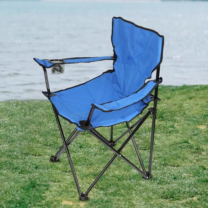 Lot De 2 Chaises De Camping WOLTU – 130kg, Porte-gobelet, Poche Latérale, Sac Isotherme