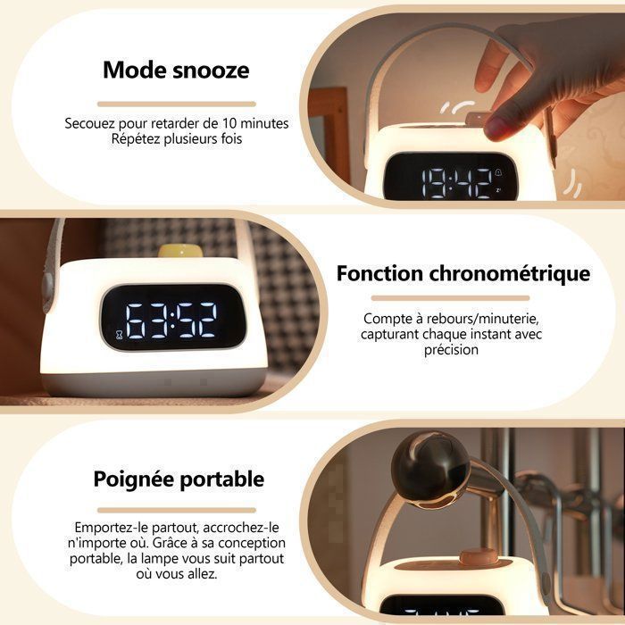 Réveil Numérique Radio-Piloté Avec Deux Réveils Indépendants, Fonction Réveil Numérique Radio-Piloté Avec Deux Réveils Indépendants, Fonction