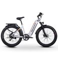 Vélo électrique 1000W- Shengmilo MX06 - 26" Fat bike - Batterie Samsung 48V17.5Ah - Pédalage assisté - Blanc-0