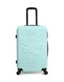 LULU C – VALISE GRAND FORMAT | ABS – 75cm – 4 roues – OURS AILE – VERT-0