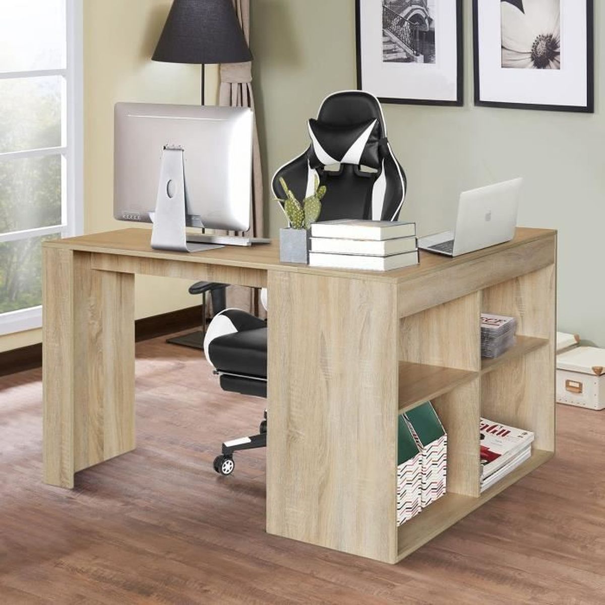 bureau en hetre cdiscount