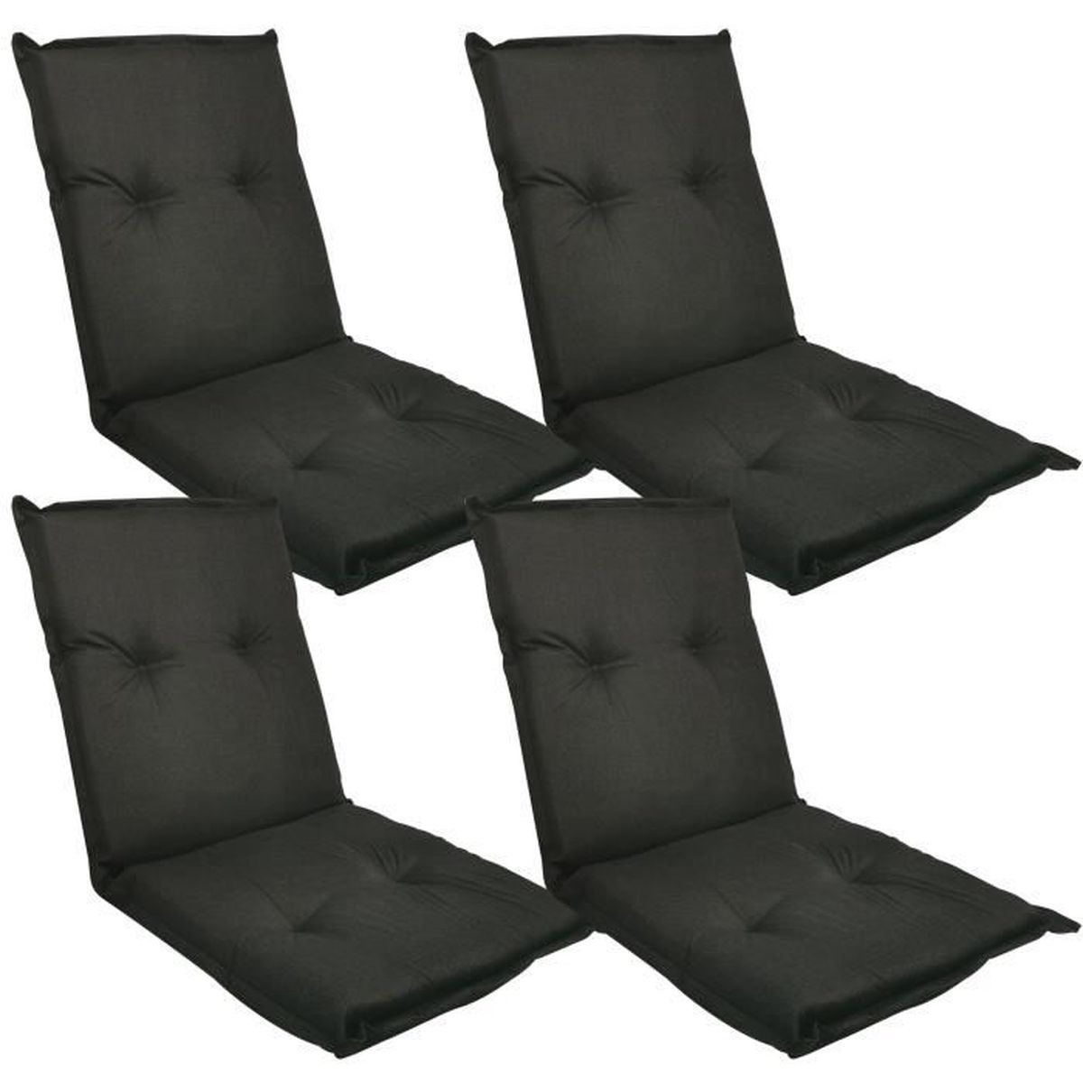 4x Coussins A Dossier Bas Pour Chaises De Jardin Naxos 98x49x6