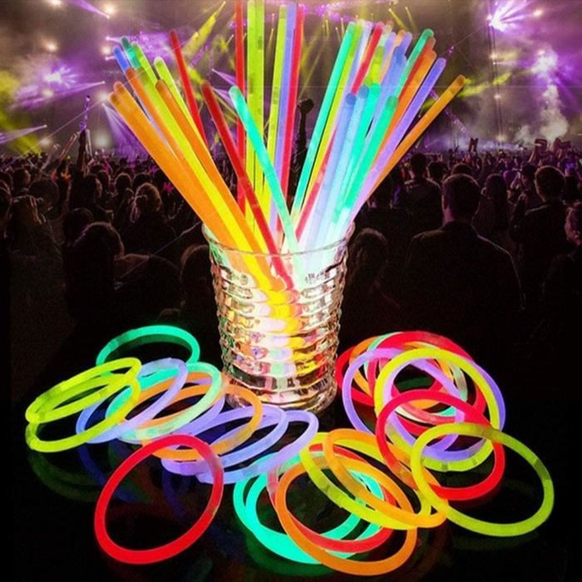 100 Bracelets Fluo Lumineux Kangtaixin - Mix Couleurs - Fête Enfant Anniversaire