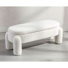 WAHSON OFFICE CHAIRS Wahson Banc de Rangement Pliable en Bouclette, Banc de Lit pour Salon et Chambre, Banquette d'entrée avec Design Moderne, Blanc