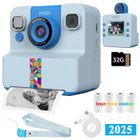 PDZZZD Appareil Photo pour Enfants 2400W, Nouveau Style 2025, Impression Couleur Instantanée, Jouet Fille 3 4 5 6 Ans, HD 2.4 Pouces-Bleu