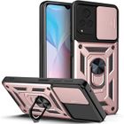 CHICHENG Coque Vivo V21 5G-V21 4G avec Cache Webcam & Support Annulaire à 360 Degrés, Anti-Chute étui Housse Support De Voitur