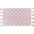 DOUCEUR D'INTERIEUR CDaffaires Tapis rectangle+pompons 50 x 80 cm coton imprime argent artchic Rose