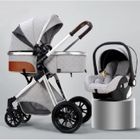 LUXCAR Poussette 3 en 1 Bébé Combinée Siège-auto + Nacelle Réversible Réglable