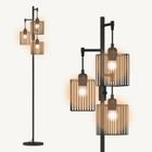 PULUOMIS Lampadaire sur Pied Salon 170cm avec 3 Abat-jours + Variateur + Douille E27, Lampadaire à Intensité Variable