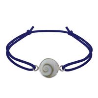 Les Poulettes Bijoux - Bracelet Lien Elastique Oeil de Sainte Lucie Rond - Bleu