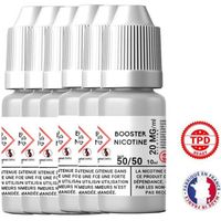 Pack Booster Nicotine 20 mg 10 ml 50/50 - 50% PG / 50% VG DIY Lot de 6 Bouteilles