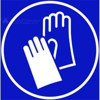 Signalisation de securite Panneau sécurité du travail "gants obligatoires" - L.200 x H.200 mm