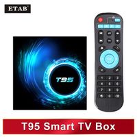 Boîtier Smart Tv T95 Android 10 Quad Core 6k32 go64 go 4k lecteur multimédia avec voix 3D Wifi 24128 ghz 2GB 16GB 2.4G UE PLUG