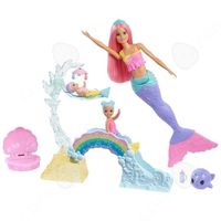 CONFO® Poupée sirène, ensemble de jouets pour enfants, boîte-cadeau d'anniversaire pour fille princesse, planche  roulettes de