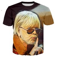 T-shirt homme imprimé en 3D,Impression 3D Pop chanteur Renaud Séchan t-shirt Rock t-shirt hommes femmes décontracté Streetwear hip