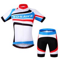 Ensemble de tenue de cyclisme à manches courtes - Blanc et Bleu - Homme - Respirant et confortable