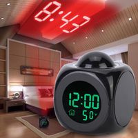 Horloge électronique LCD multifonction Réveil à projection numérique avec affichage de la température linge horloge