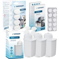 3x filtres à eau AquaIntense pour Siemens Bosch TZ70003 Brita Intenza + pastilles de nettoyage CleanOil + pastilles de détartrage