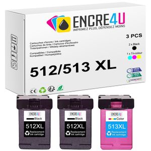 Cartouches D'encre Remanufacturées Canon CL511 Couleur Et PG510 Noir - Compatibles MP235, Pixma