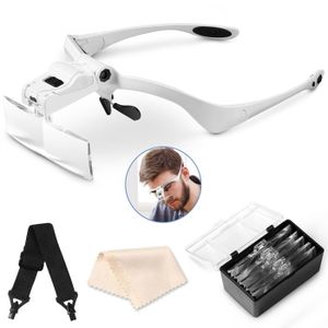 Casque Loupe 4.5X avec Loupe à lumière LED, Loupe de bijoux montée sur la tête avec – acheter aux petits prix dans la boutique en ligne