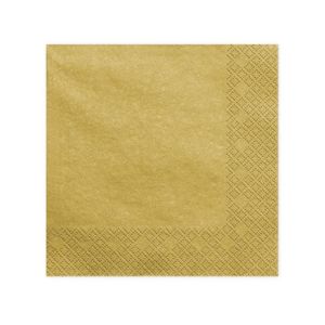 Lot De 48 Serviettes En Papier Jetables Blanc Et Doré 40x33 Cm - Élégance Pour Mariage Et Fêtes