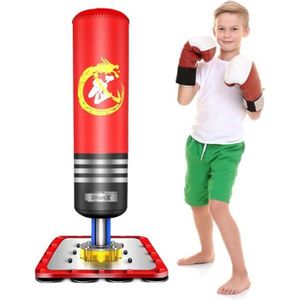 Punching ball sur pied 90a130cm avec gants 